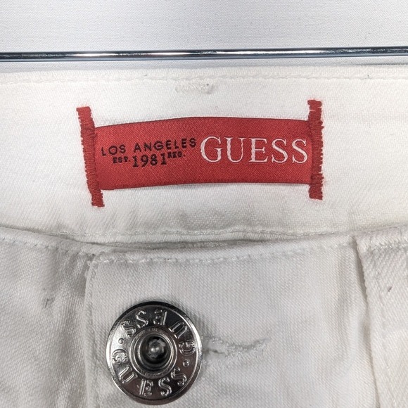 Guess Sarah Fit Medium Rise Skinny Jeans White Denim Size 28 - Picture 3 of 11